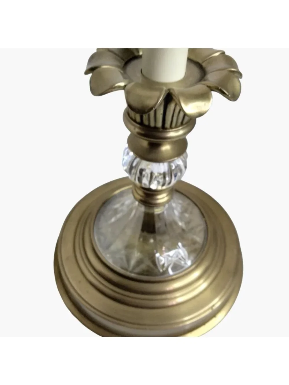 Decorative Crafts Brass Crystal Candlestick Lamp Regency Luxury Lighting